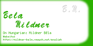 bela mildner business card